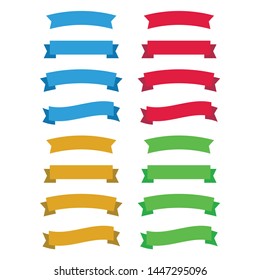 Flat vector ribbons banners isolated. Ribbons banners