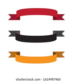 Flat vector ribbons banners flat isolated on white background