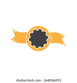 Flat vector ribbons banners flat isolated on white background