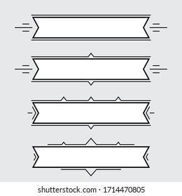 Flache Bänder für Vektorillustrationen, Banner einzeln auf weißem Hintergrund. Abzeichen, Banner, Band, Flagge. Vektorillustration