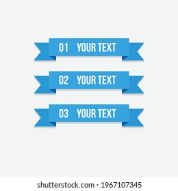 Flat vector ribbons banners flat isolated on grey background
