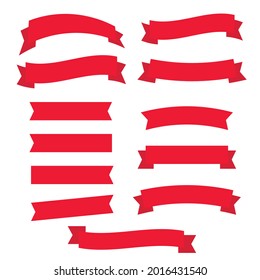 Flat vector ribbons banners flat isolated. Ribbons banners