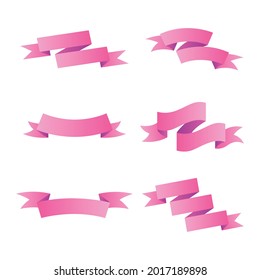 Flat vector ribbons banners flat isolated on white background