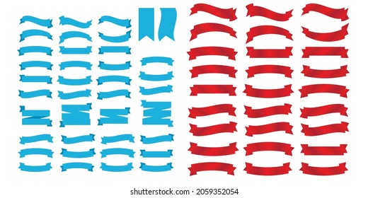 Flat vector ribbons banners flat isolated. Ribbons banners