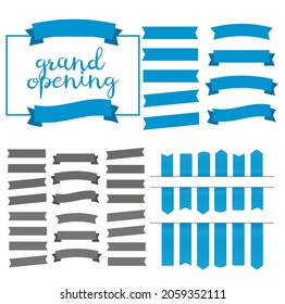 Flat vector ribbons banners flat isolated. Ribbons banners