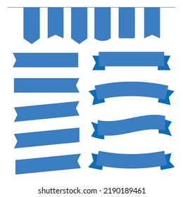 Flat vector ribbons banners flat isolated. Ribbons banners