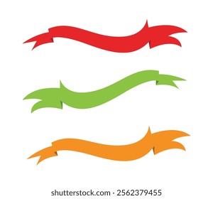 
Flat vector ribbons banners flat isolated on white background