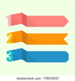 Flat vector ribbons banners flat. Set vector ribbons, banners