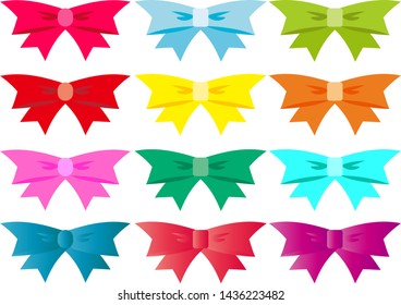 Flat vector ribbons flat isolated on white background