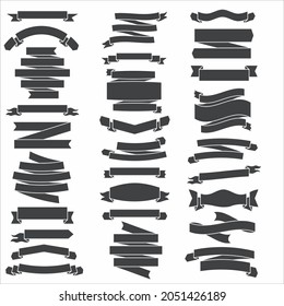 Flat flat vector ribbons isolated on white background, Ribbon set illustration
