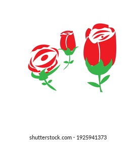 flat vector rose or rose logo or flat or minimalist rose logoor icon or clipart