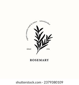 Flat vector rosemary branch illustration