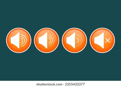 Flat Vector Round Speaker Buttons