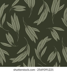 Flat vector sage branches background