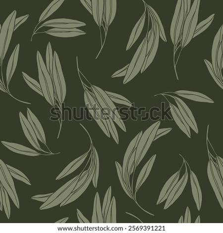 Flat vector sage branches background