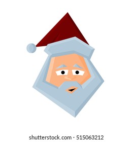 Flat vector Santa Claus face