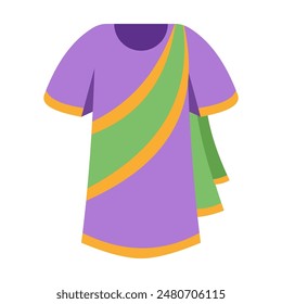 Flat vector sari dress icon. Emoji emoticon sari dress best flat icon.