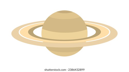 Flat vector Saturn isolated on white background. Illustration for textile, fabrics, posters, cards, t-shirts etc