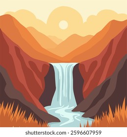 flat vector scenery simple modern background