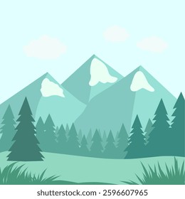 flat vector scenery simple modern background