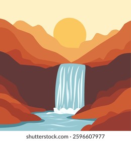 flat vector scenery simple modern background