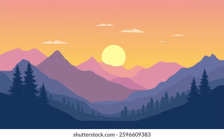 flat vector scenery simple modern background