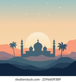 flat vector scenery simple modern background