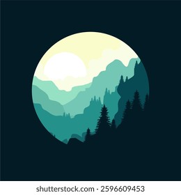 flat vector scenery simple modern background