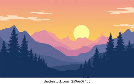 flat vector scenery simple modern background