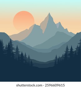 flat vector scenery simple modern background