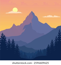 flat vector scenery simple modern background