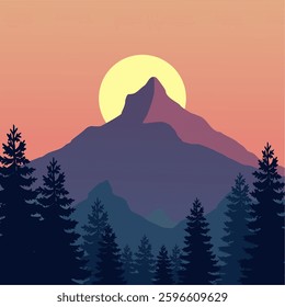 flat vector scenery simple modern background