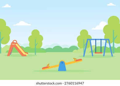 Flat vector school playground background.