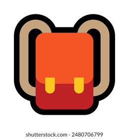 Flat vector school satchel icon. Emoji emoticon school satchel best flat icon.