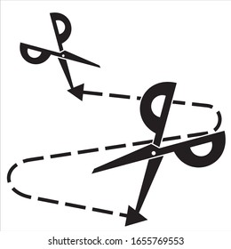 flat vector scissors icon illustration