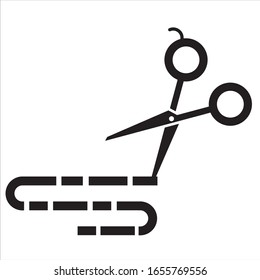 flat vector scissors icon illustration