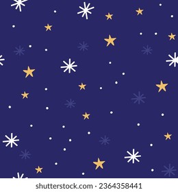 Flat vector seamless pattern. Christmas and birthday presents hand drawn seamless vector pattern. Winter holiday illustration. New Year textile, wrapping paper, background
