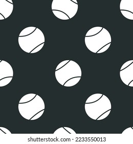 Flat vector seamless pattern, digital paper. Hand drawn tennis balls