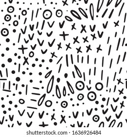Flat vector seamless pattern of geometric shapes. Multicolored geometric figures patter in modern hipster style. Fun abstract background with geometrical figures in bright colors.