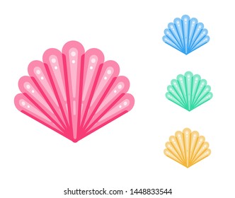 Flat vector seashells icon isolated on background