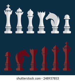 flat vector set of chess icons