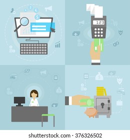 Flat vector set of conceptual illustrations