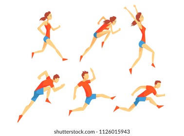 Vector Flat Style Set Man Woman Stock Vector (Royalty Free) 1127298452 ...