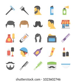 
Flat Vector Set of Hairstyles and Salon Products
