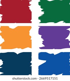 Conjunto de vetor plano de figuras rasgadas do escritório em cores diferentes em um fundo branco