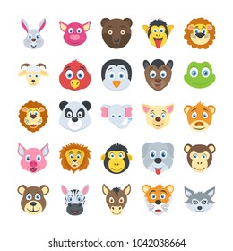 Flat Vector Set Of Wild and Pet Animals 