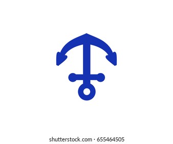 Flat vector ship anchor illustration