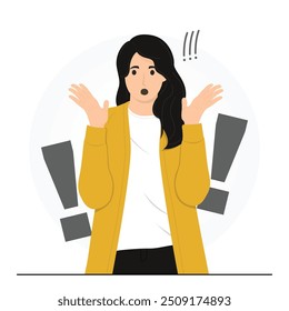 Flat vector shock and startled concept illustration
