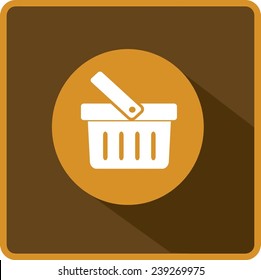 Icono de la cesta de compras de vectores planos