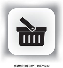 Icono de la cesta de compras de vectores planos